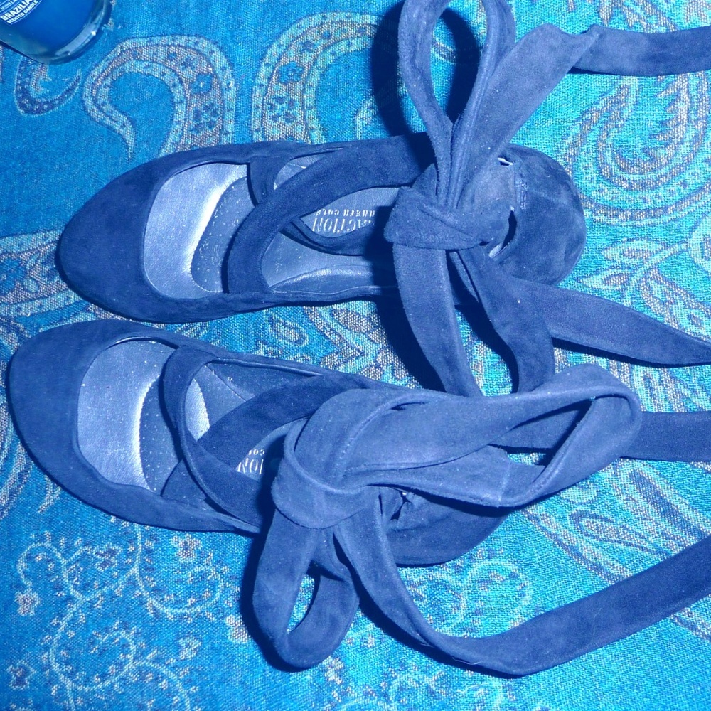 Kenneth Cole Lace-up Suede Ballet Flats